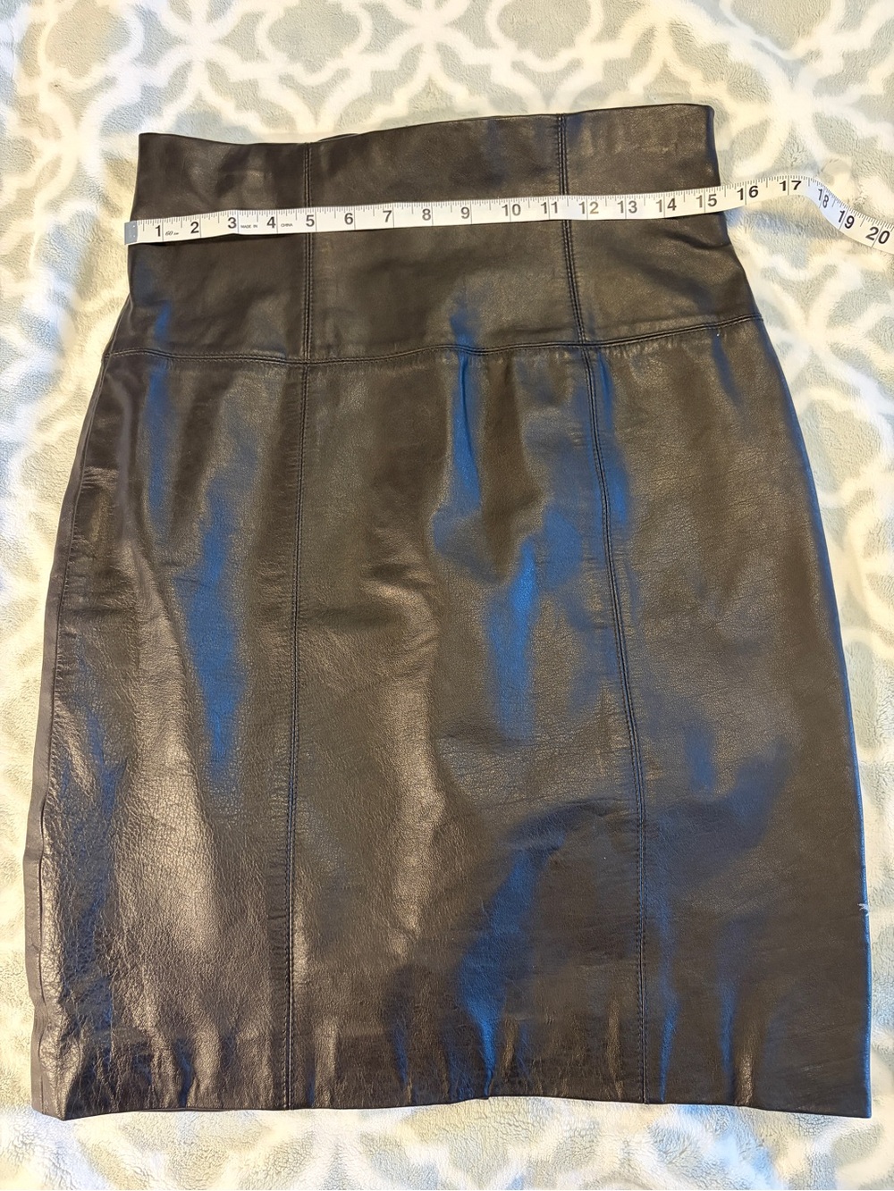 Classic Chocolate Brown Leather Pencil Skirt